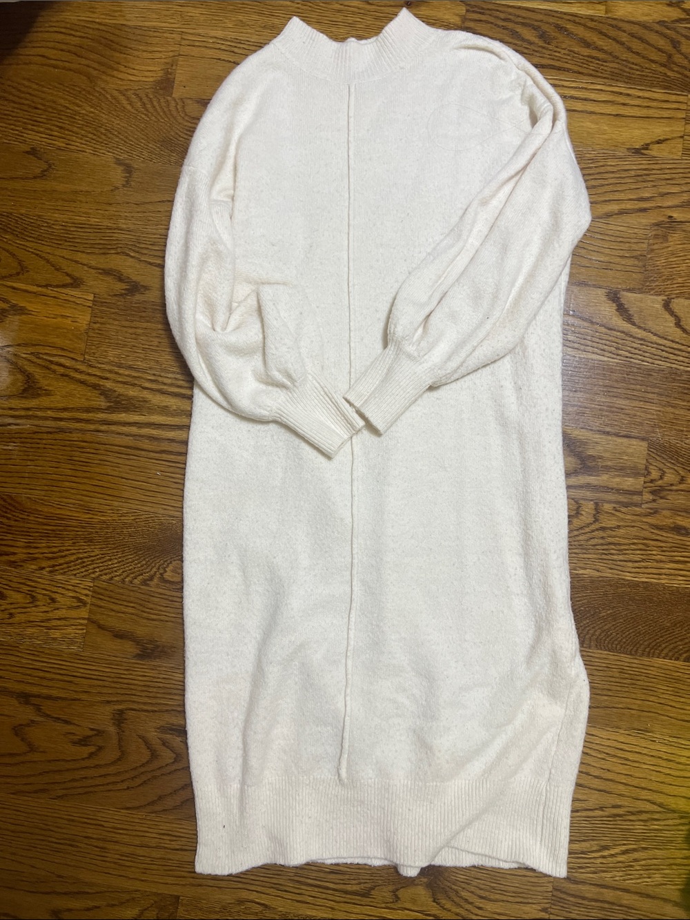 ASOS Cream Knit Long Sleeve Sweater Dress